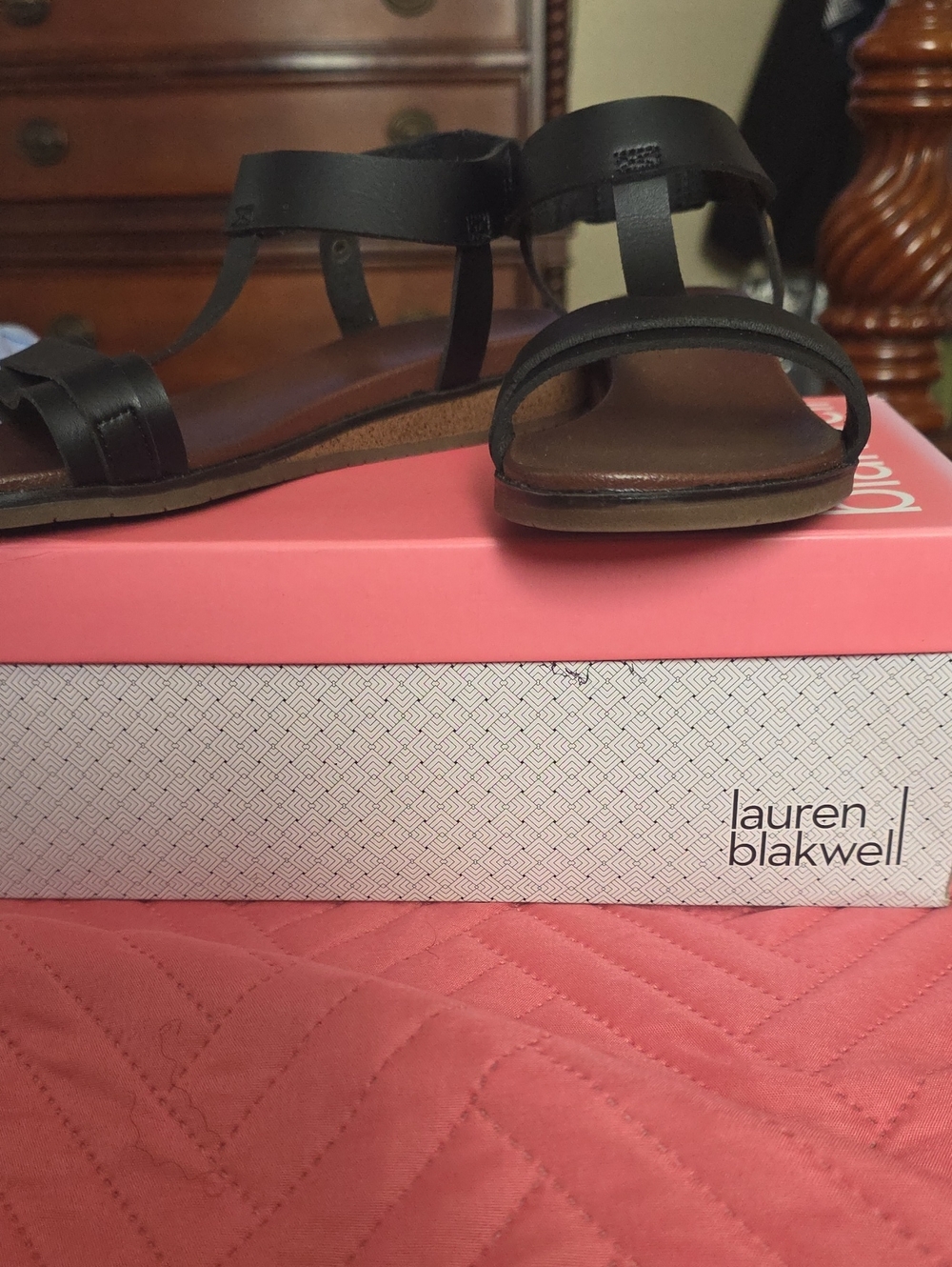 Lauren Blakwell Women’s Black Strappy Leather Sandals